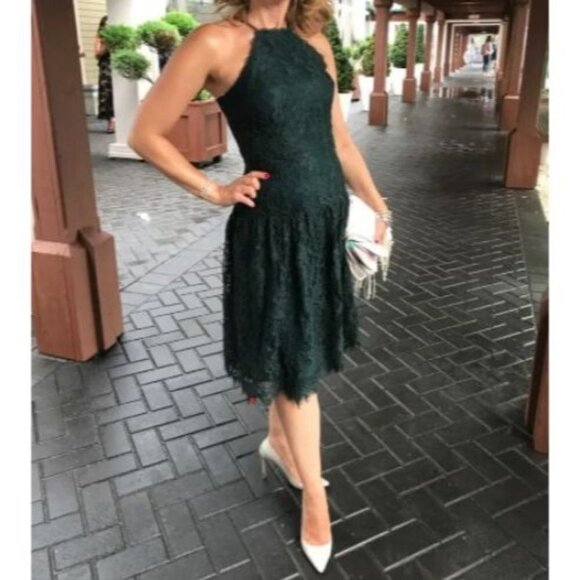 Trina Turk Green Broadway Lace Midi Dress $378 - Picture 2 of 11
